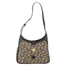 CELINE C Sulky Shoulder Bag Canvas Beige Gold Auth bs34212-13
