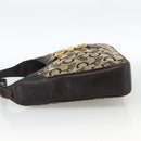 CELINE C Sulky Shoulder Bag Canvas Beige Gold Auth bs34212-3