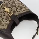 CELINE C Sulky Shoulder Bag Canvas Beige Gold Auth bs34212-6