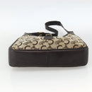CELINE C Sulky Shoulder Bag Canvas Beige Gold Auth bs34212-5