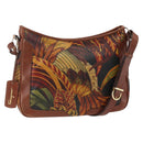 Salvatore Ferragamo Shoulder Bag PVC Leather Brown Gold Auth bs34213-1