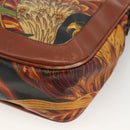 Salvatore Ferragamo Shoulder Bag PVC Leather Brown Gold Auth bs34213-15