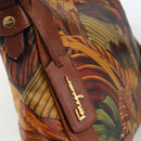 Salvatore Ferragamo Shoulder Bag PVC Leather Brown Gold Auth bs34213-17