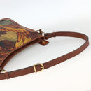 Salvatore Ferragamo Shoulder Bag PVC Leather Brown Gold Auth bs34213-7