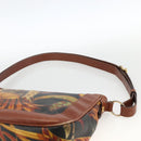 Salvatore Ferragamo Shoulder Bag PVC Leather Brown Gold Auth bs34213-8