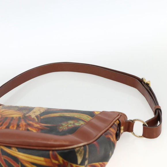 Salvatore Ferragamo Shoulder Bag PVC Leather Brown Gold Auth bs34213
