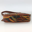 Salvatore Ferragamo Shoulder Bag PVC Leather Brown Gold Auth bs34213-5