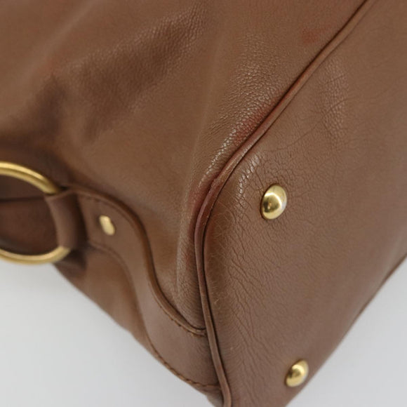 SAINT LAURENT Muse Shoulder Bag Leather Brown Gold 153959 Auth bs34214