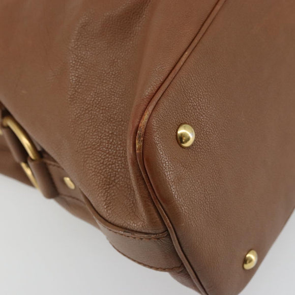SAINT LAURENT Muse Shoulder Bag Leather Brown Gold 153959 Auth bs34214