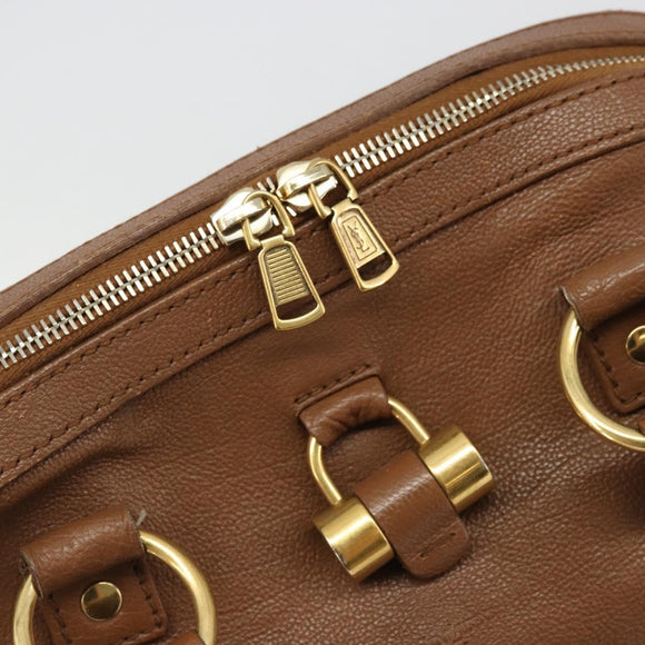 SAINT LAURENT Muse Shoulder Bag Leather Brown Gold 153959 Auth bs34214