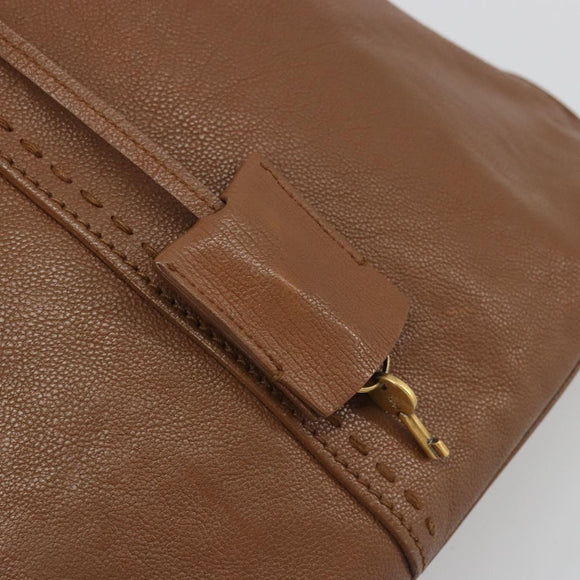 SAINT LAURENT Muse Shoulder Bag Leather Brown Gold 153959 Auth bs34214