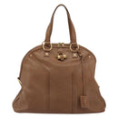 SAINT LAURENT Muse Shoulder Bag Leather Brown Gold 153959 Auth bs34214-13