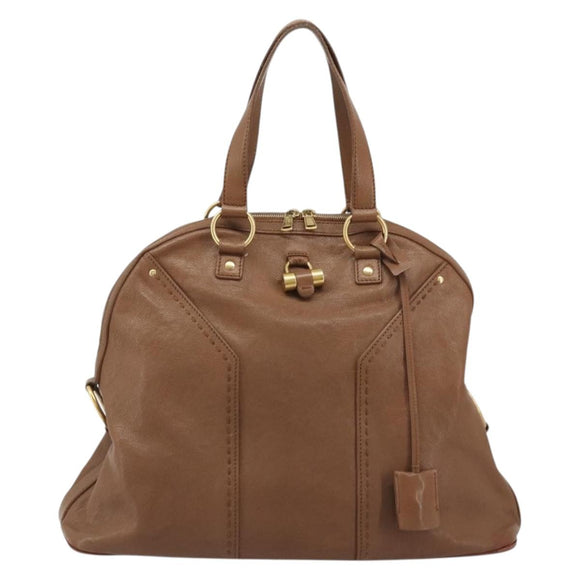 SAINT LAURENT Muse Shoulder Bag Leather Brown Gold 153959 Auth bs34214