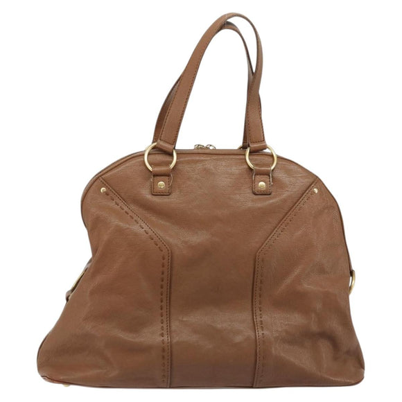 SAINT LAURENT Muse Shoulder Bag Leather Brown Gold 153959 Auth bs34214