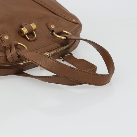 SAINT LAURENT Muse Shoulder Bag Leather Brown Gold 153959 Auth bs34214