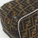 FENDI Zucca Canvas Hand Bag Brown Black Auth bs34216-15