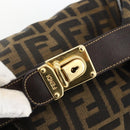 FENDI Zucca Canvas Hand Bag Brown Black Auth bs34216-18