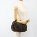 FENDI Zucca Canvas Hand Bag Brown Black Auth bs34216-23