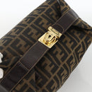 FENDI Zucca Canvas Hand Bag Brown Black Auth bs34216-6