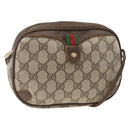 GUCCI GG Supreme Web Sherry Line Bag PVC Beige Gold 156 02 066 Auth bs34217-1