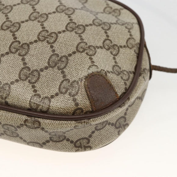 GUCCI GG Supreme Web Sherry Line Bag PVC Beige Gold 156 02 066 Auth bs34217