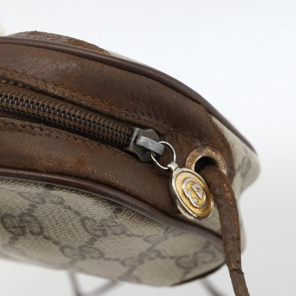 GUCCI GG Supreme Web Sherry Line Bag PVC Beige Gold 156 02 066 Auth bs34217
