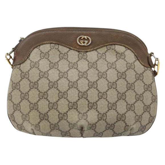 GUCCI GG Supreme Shoulder Bag PVC Beige Gold 007 49 0819 Auth bs34218