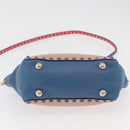 VALENTINO Hand Bag Leather 2way Multicolor Gold Auth bs34219A-6