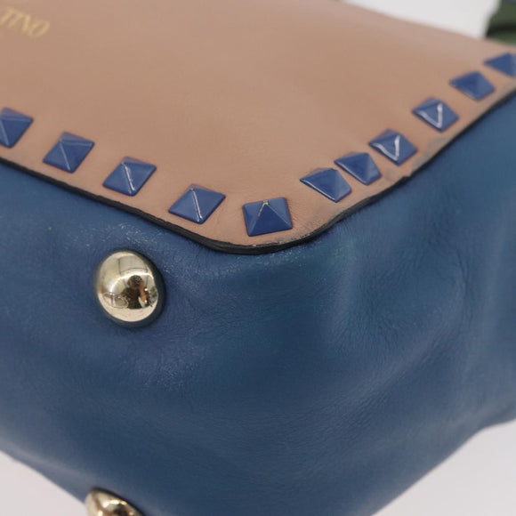 VALENTINO Hand Bag Leather 2way Multicolor Gold Auth bs34219A