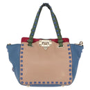 VALENTINO Hand Bag Leather 2way Multicolor Gold Auth bs34219A-13
