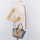 VALENTINO Hand Bag Leather 2way Multicolor Gold Auth bs34219A-26