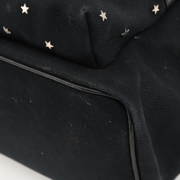 SAINT LAURENT Rucksack Canvas Schwarz Silber Auth bs34220