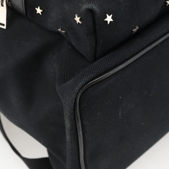 SAINT LAURENT Rucksack Canvas Schwarz Silber Auth bs34220