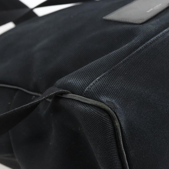 SAINT LAURENT Rucksack Canvas Schwarz Silber Auth bs34220