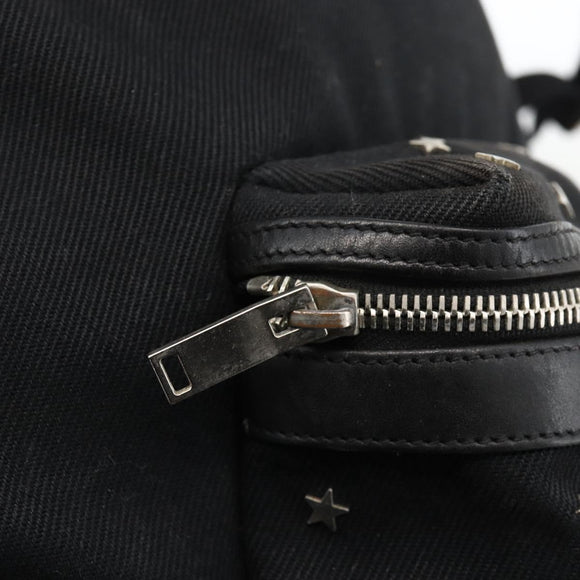 SAINT LAURENT Rucksack Canvas Schwarz Silber Auth bs34220
