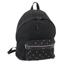 SAINT LAURENT Rucksack Canvas Schwarz Silber Auth bs34220-1