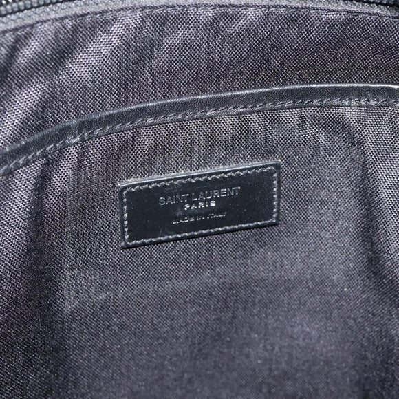 SAINT LAURENT Rucksack Canvas Schwarz Silber Auth bs34220