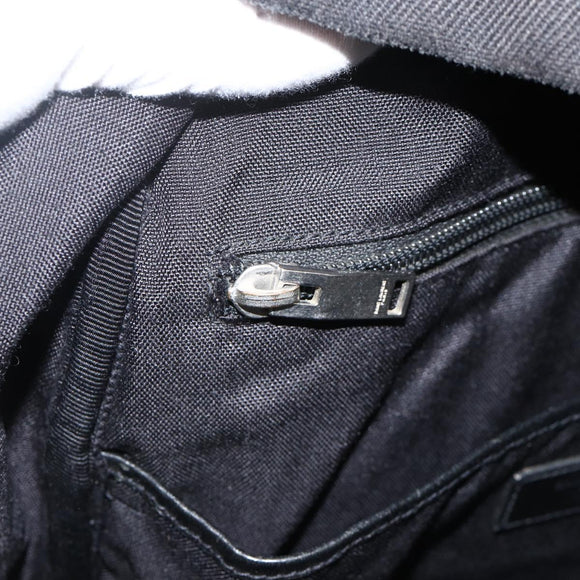 SAINT LAURENT Rucksack Canvas Schwarz Silber Auth bs34220