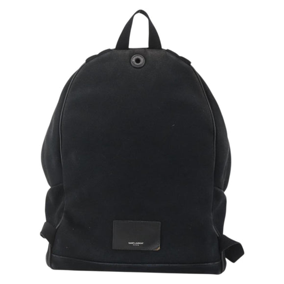 SAINT LAURENT Rucksack Canvas Schwarz Silber Auth bs34220