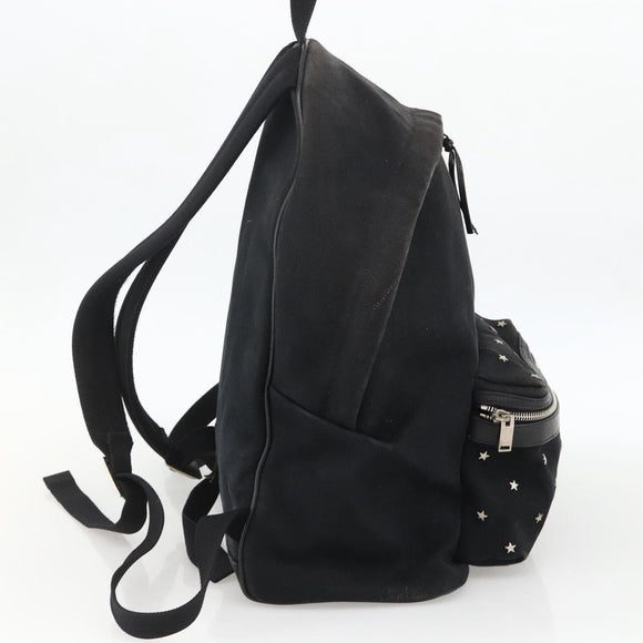 SAINT LAURENT Rucksack Canvas Schwarz Silber Auth bs34220