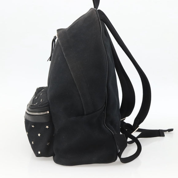 SAINT LAURENT Rucksack Canvas Schwarz Silber Auth bs34220