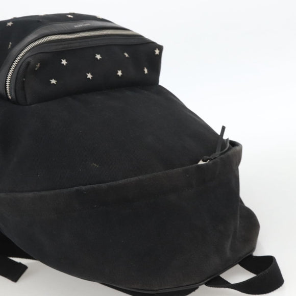 SAINT LAURENT Rucksack Canvas Schwarz Silber Auth bs34220