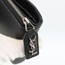SAINT LAURENT Bifold Wallet Leather Black Silver Auth bs34223-12