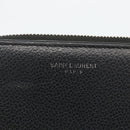 SAINT LAURENT Bifold Wallet Leather Black Silver Auth bs34223-13