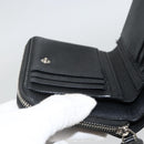SAINT LAURENT Bifold Wallet Leather Black Silver Auth bs34223-18