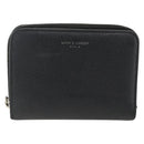 SAINT LAURENT Bifold Wallet Leather Black Silver Auth bs34223-2