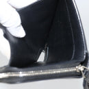 SAINT LAURENT Bifold Wallet Leather Black Silver Auth bs34223-21