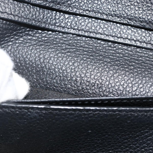 SAINT LAURENT Bifold Wallet Leather Black Silver Auth bs34223