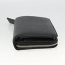 SAINT LAURENT Bifold Wallet Leather Black Silver Auth bs34223-5
