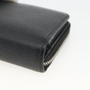 SAINT LAURENT Bifold Wallet Leather Black Silver Auth bs34223-8